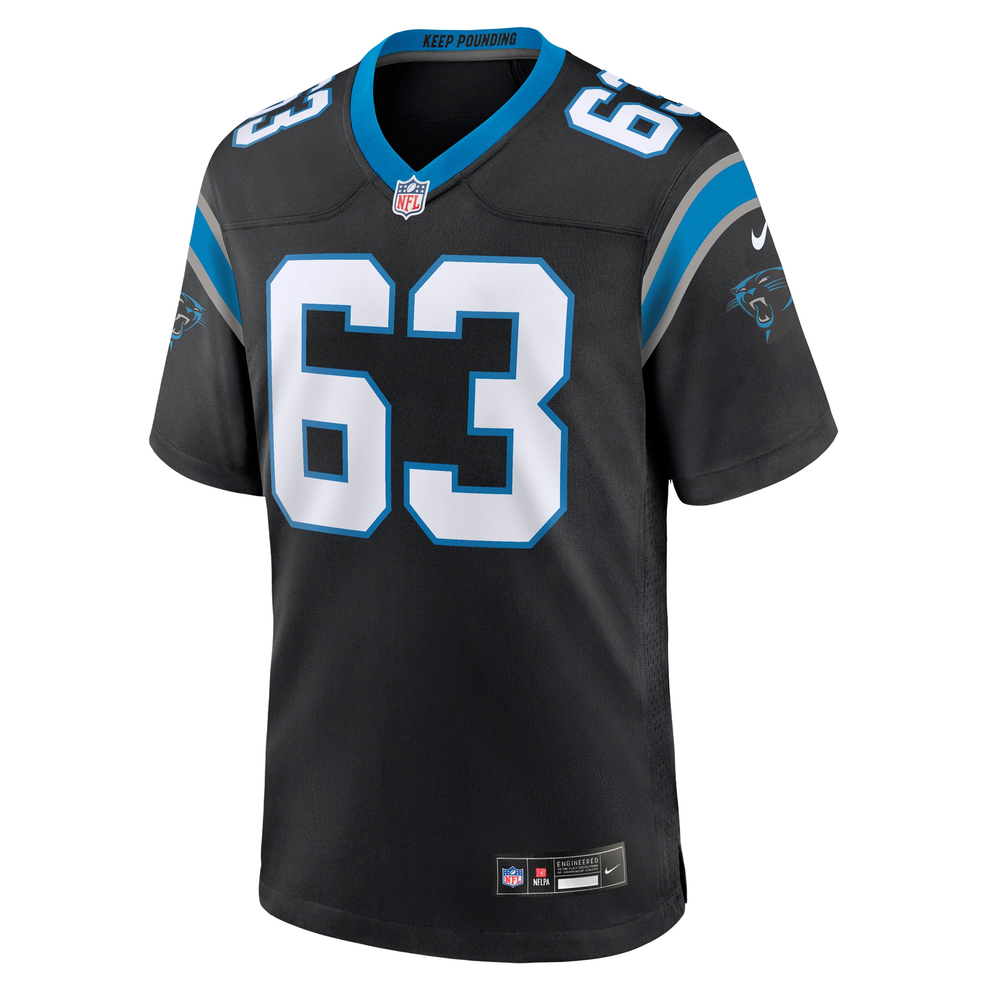 Men's Carolina Panthers Austin Corbett Black Team Game Jersey