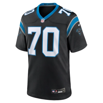 Men's Carolina Panthers Brady Christensen Black Team Game Jersey 02