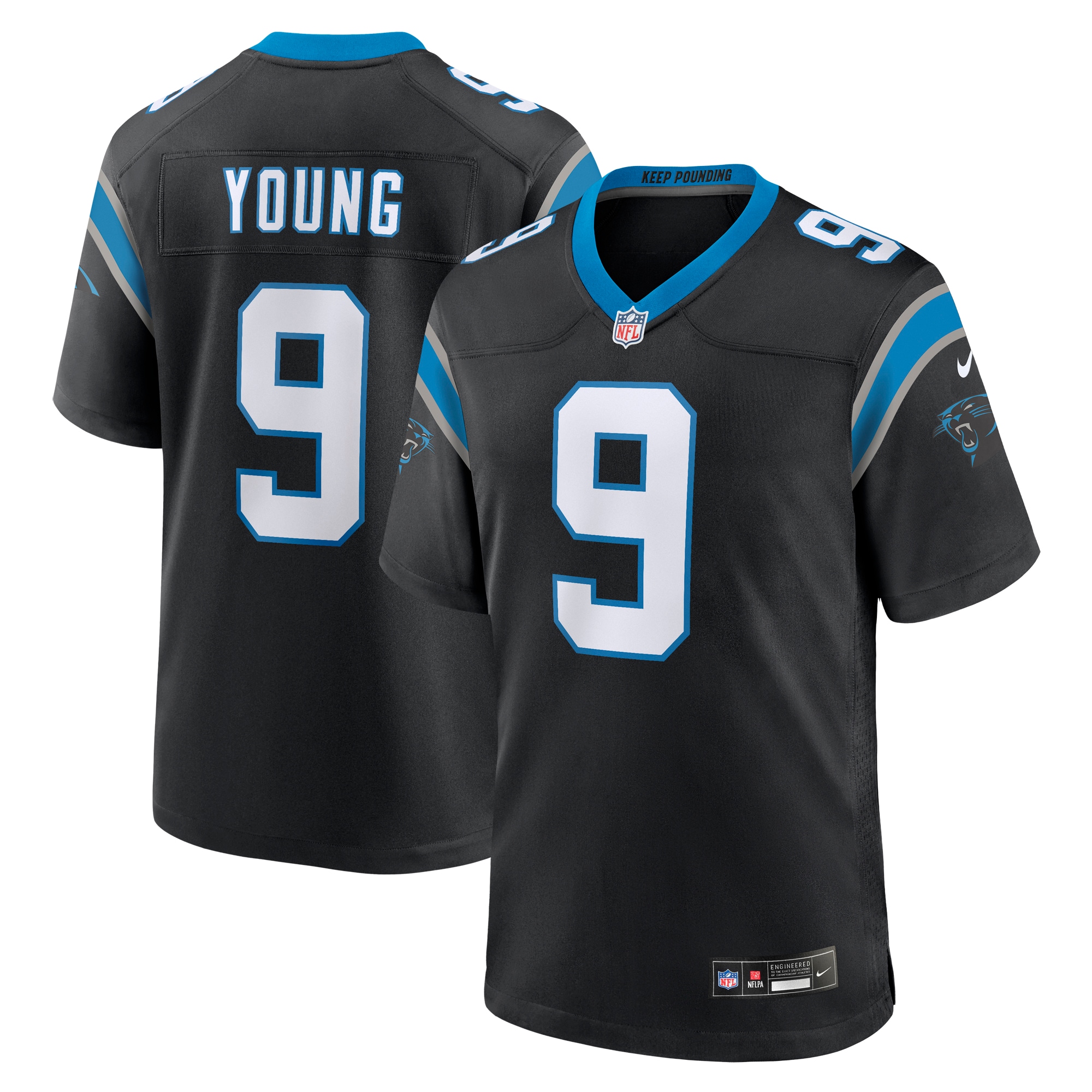 Men's Carolina Panthers Bryce Young Black Team Game Jersey