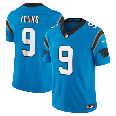 Men's Carolina Panthers Bryce Young Blue Vapor F.U.S.E. Limited Jersey 01