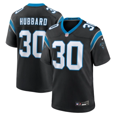 Men's Carolina Panthers Chuba Hubbard Black Team Game Jersey 01