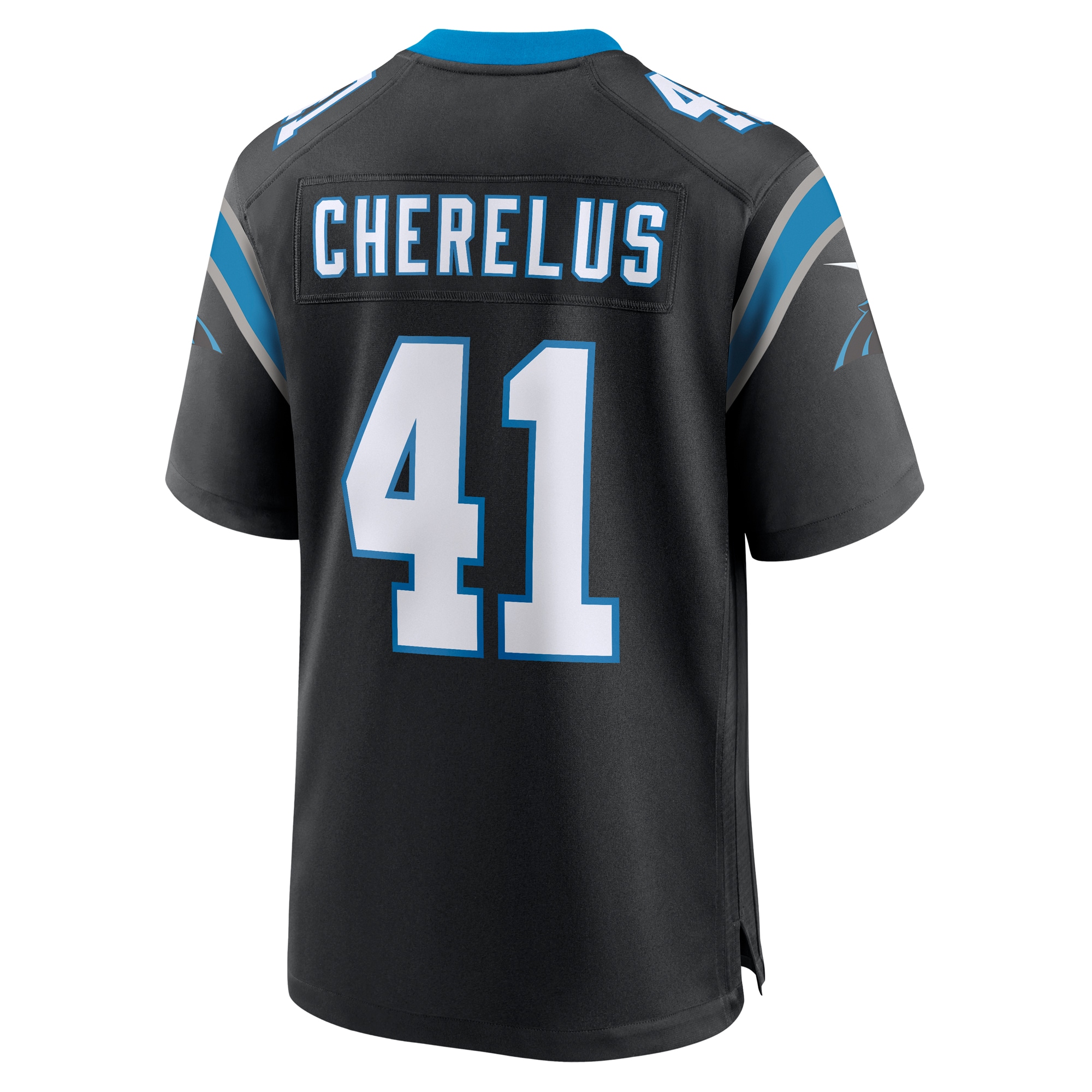 Men's Carolina Panthers Claudin Cherelus Black Team Game Jersey