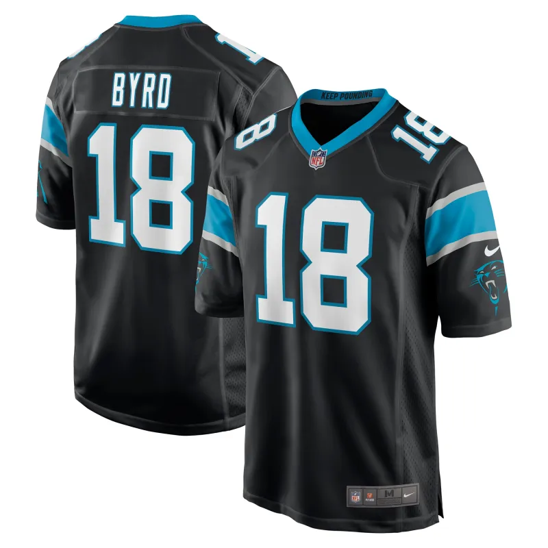 Men's Carolina Panthers Damiere Byrd Black Game Player Jersey
