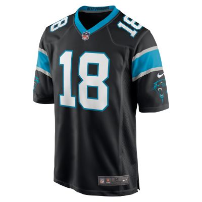 Men's Carolina Panthers Damiere Byrd Black Game Player Jersey 02