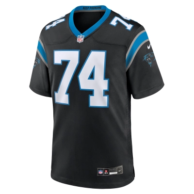 Men's Carolina Panthers David Sharpe Black Team Game Jersey 02