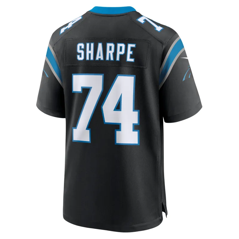 Men's Carolina Panthers David Sharpe Black Team Game Jersey