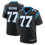 Men's Carolina Panthers Deonte Brown Black Team Game Jersey