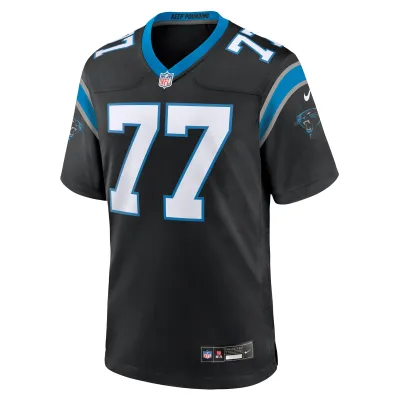 Men's Carolina Panthers Deonte Brown Black Team Game Jersey 02