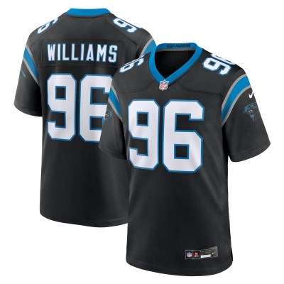 Men's Carolina Panthers DeShawn Williams Black Game Player Jersey 01