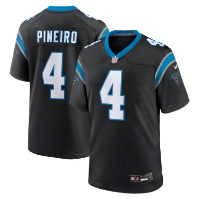 Men's Carolina Panthers Eddy Pineiro Black Team Game Jersey 01