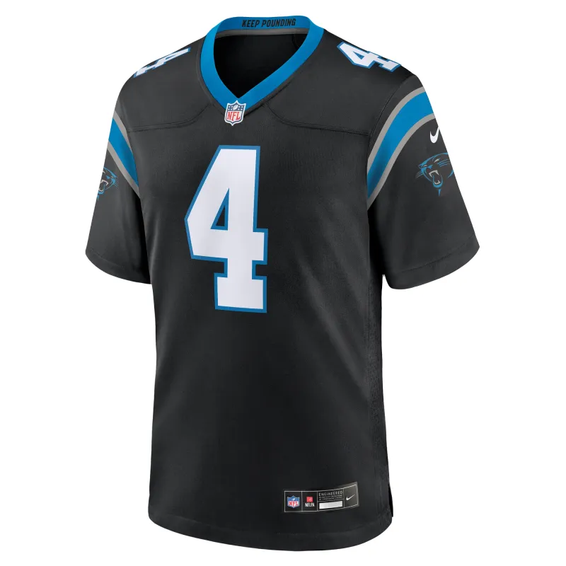 Men's Carolina Panthers Eddy Pineiro Black Team Game Jersey