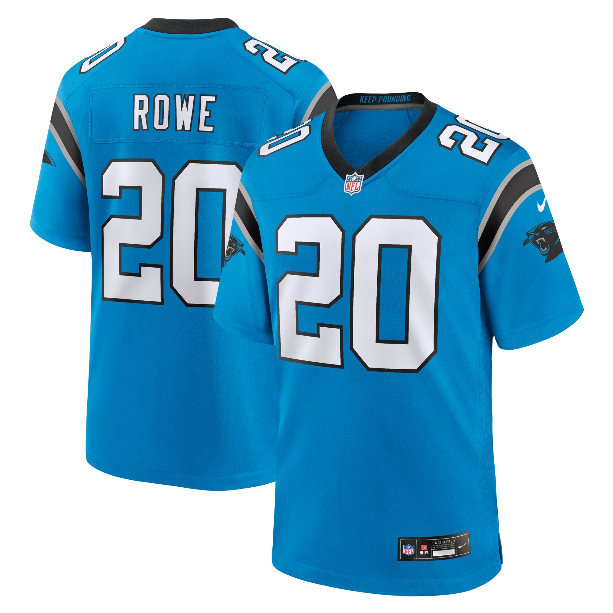 Men's Carolina Panthers Eric Rowe Blue Alternate Game Jersey
