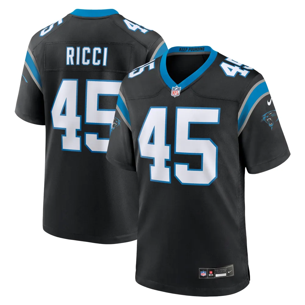 Men's Carolina Panthers Giovanni Ricci Black Team Game Jersey