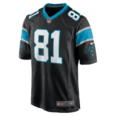 Men's Carolina Panthers Hayden Hurst Black Game Player Jersey 02