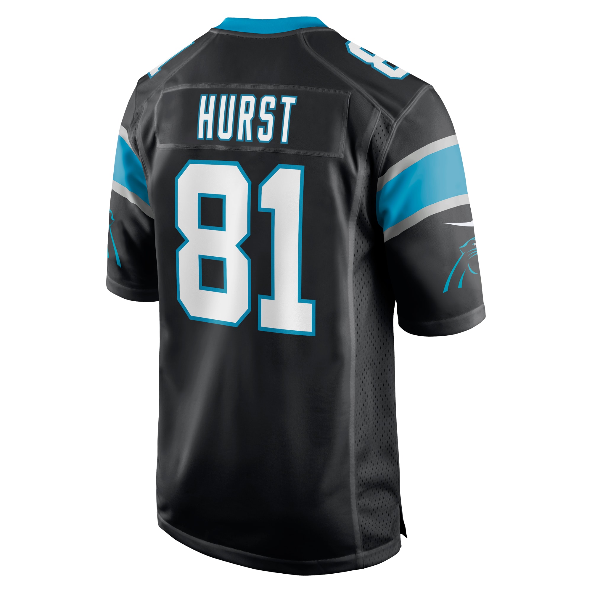 Men's Carolina Panthers Hayden Hurst Black Game Player Jersey