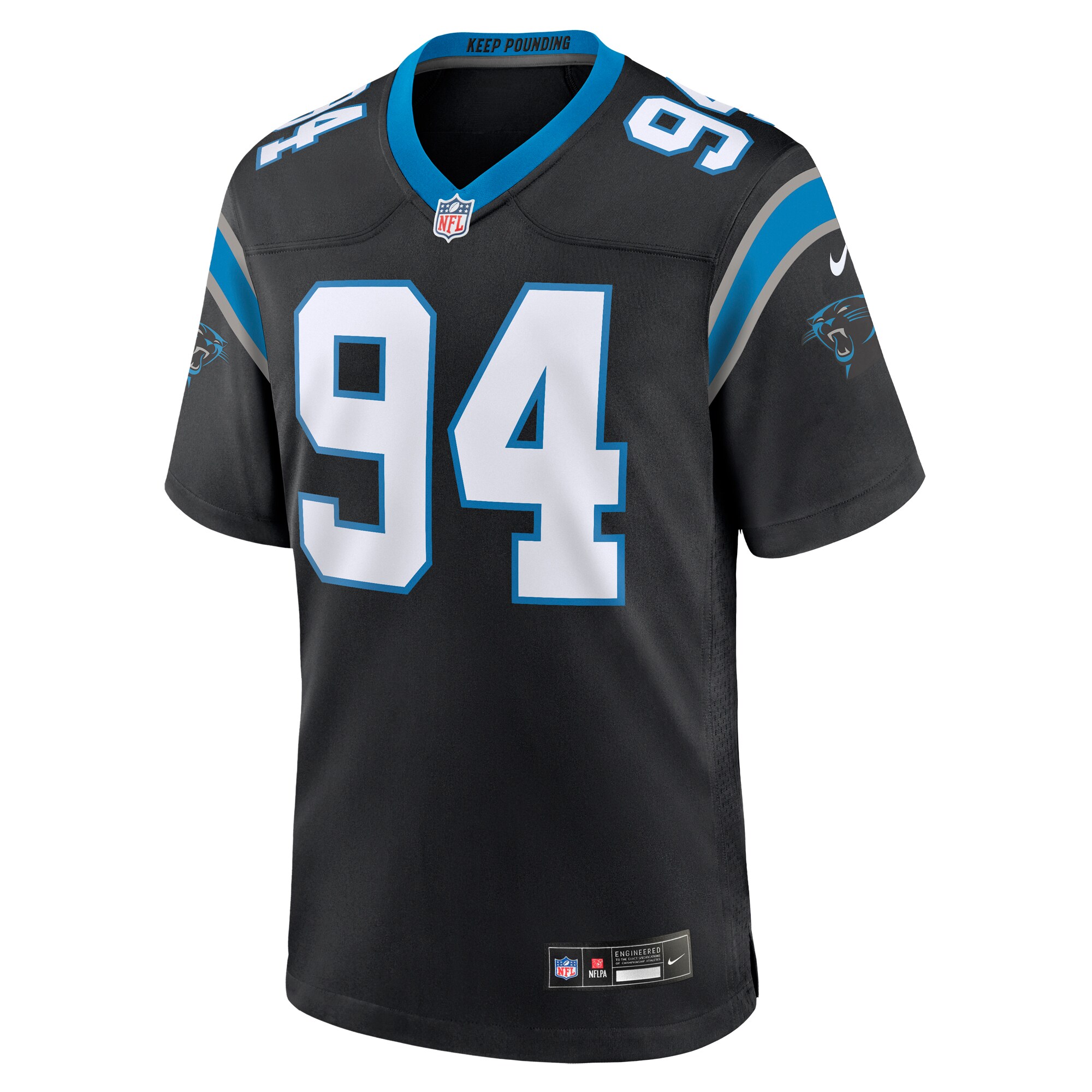 Men's Carolina Panthers Henry Anderson Black Team Game Jersey