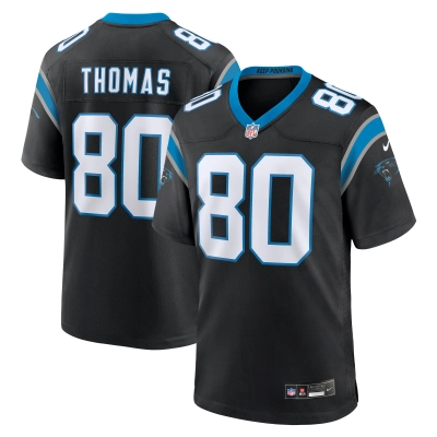 Men's Carolina Panthers Ian Thomas Black Team Game Jersey 01
