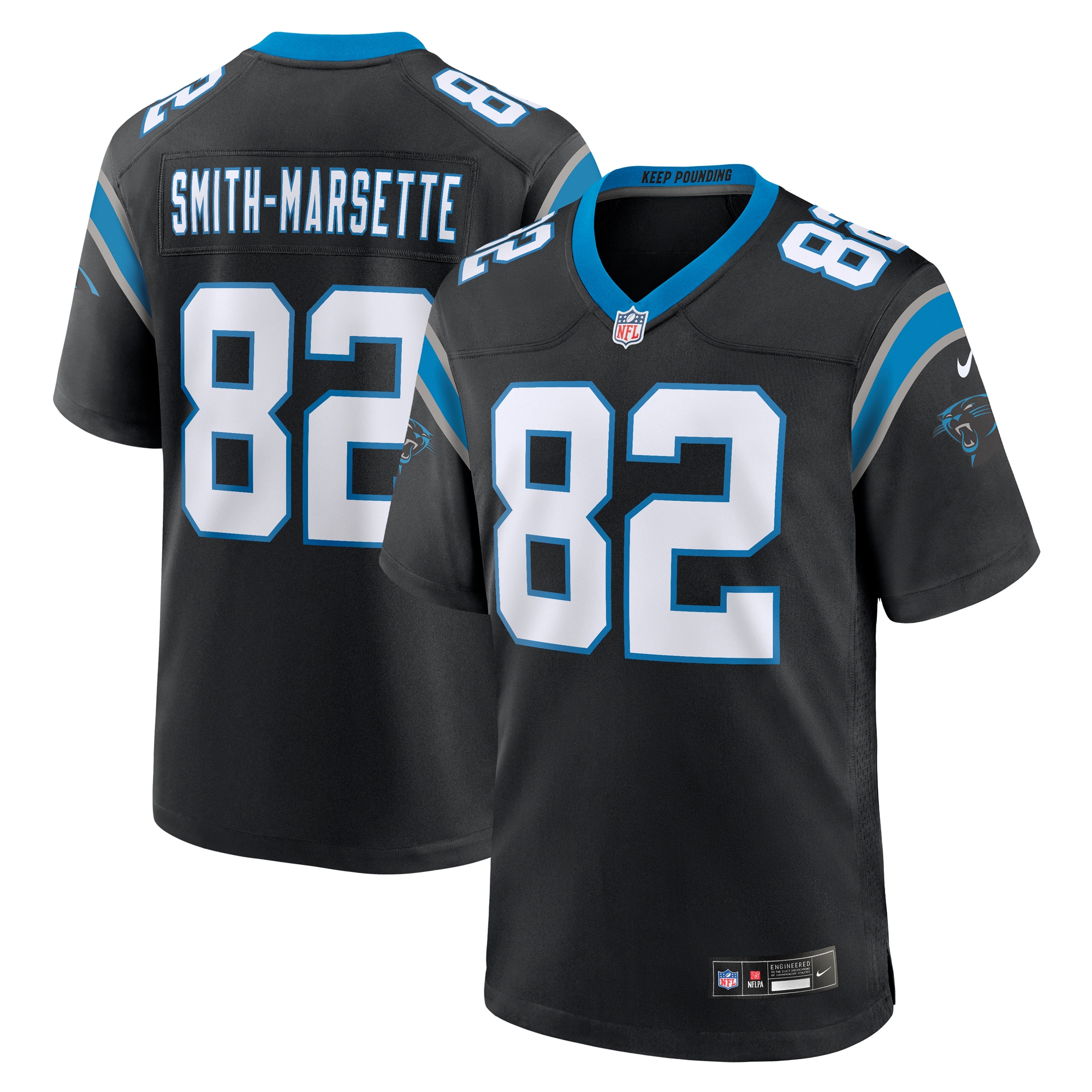 Men's Carolina Panthers Ihmir Smith-Marsette Black Team Game Jersey