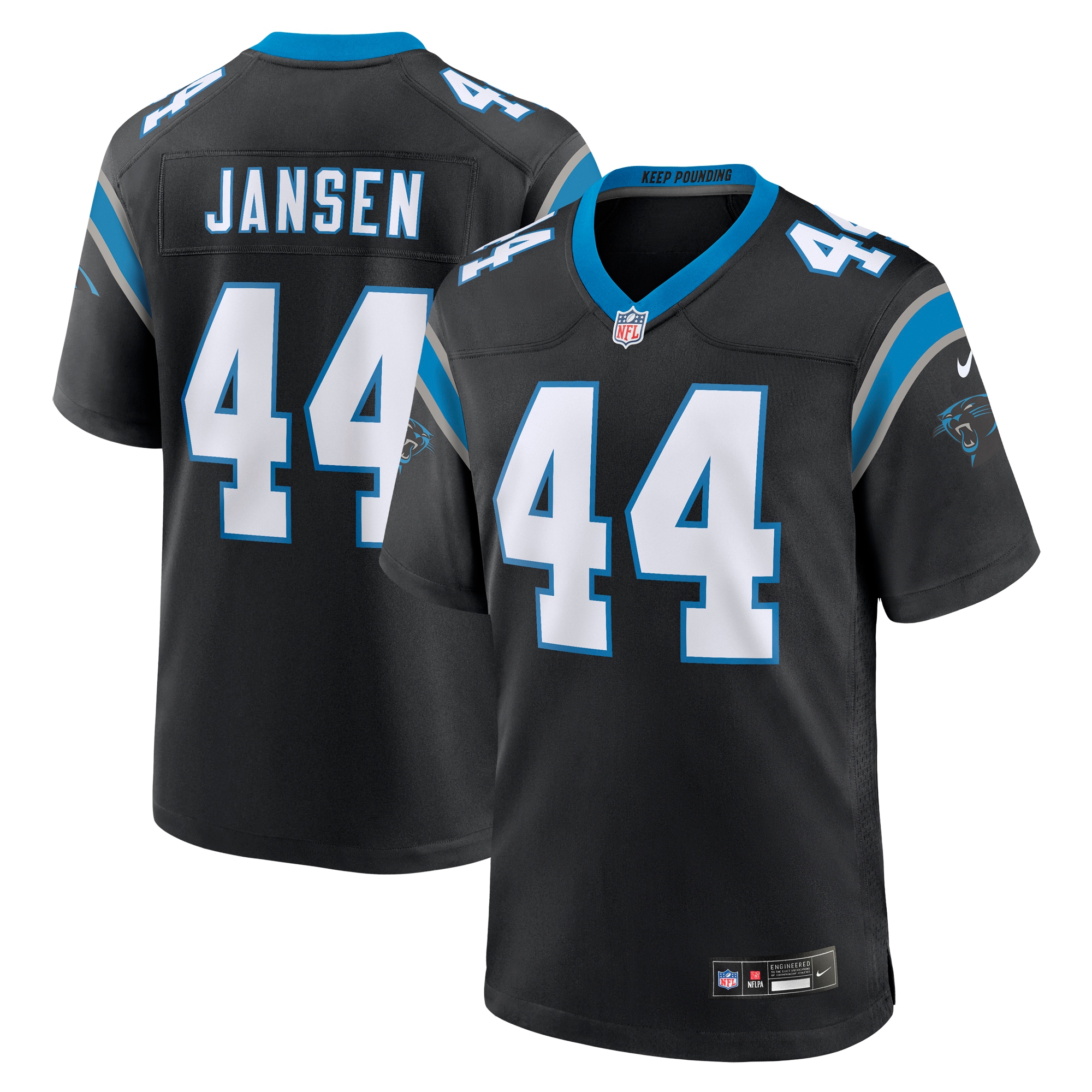 Men's Carolina Panthers J.J. Jansen Black Team Game Jersey