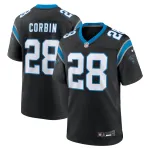 Men's Carolina Panthers Jashaun Corbin Black Team Game Jersey