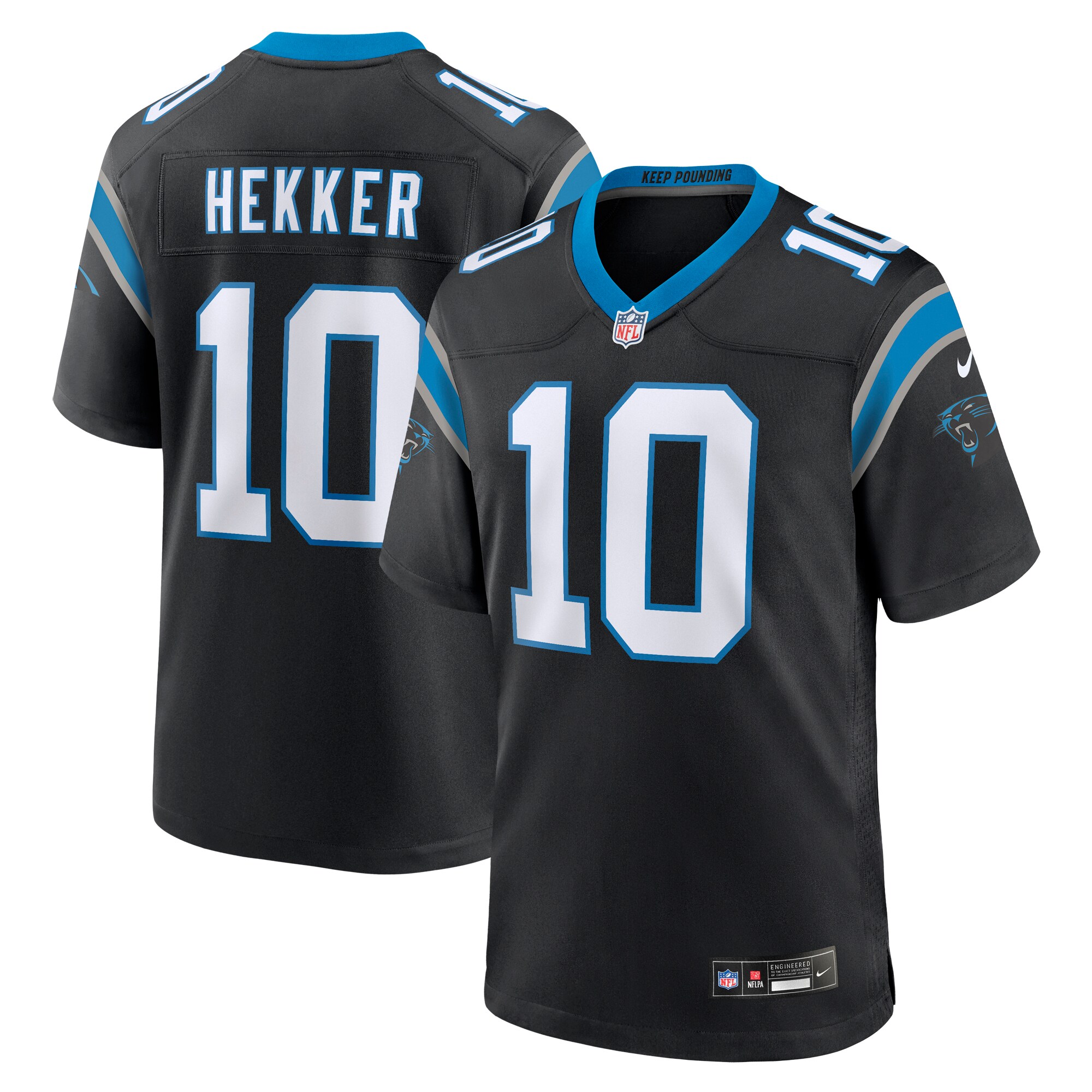 Men's Carolina Panthers Johnny Hekker Black Team Game Jersey
