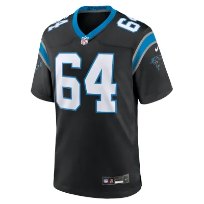 Men's Carolina Panthers Justin McCray Black Team Game Jersey 02