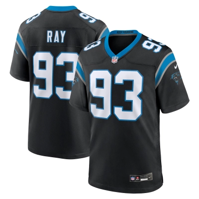 Men's Carolina Panthers LaBryan Ray Black Team Game Jersey 01