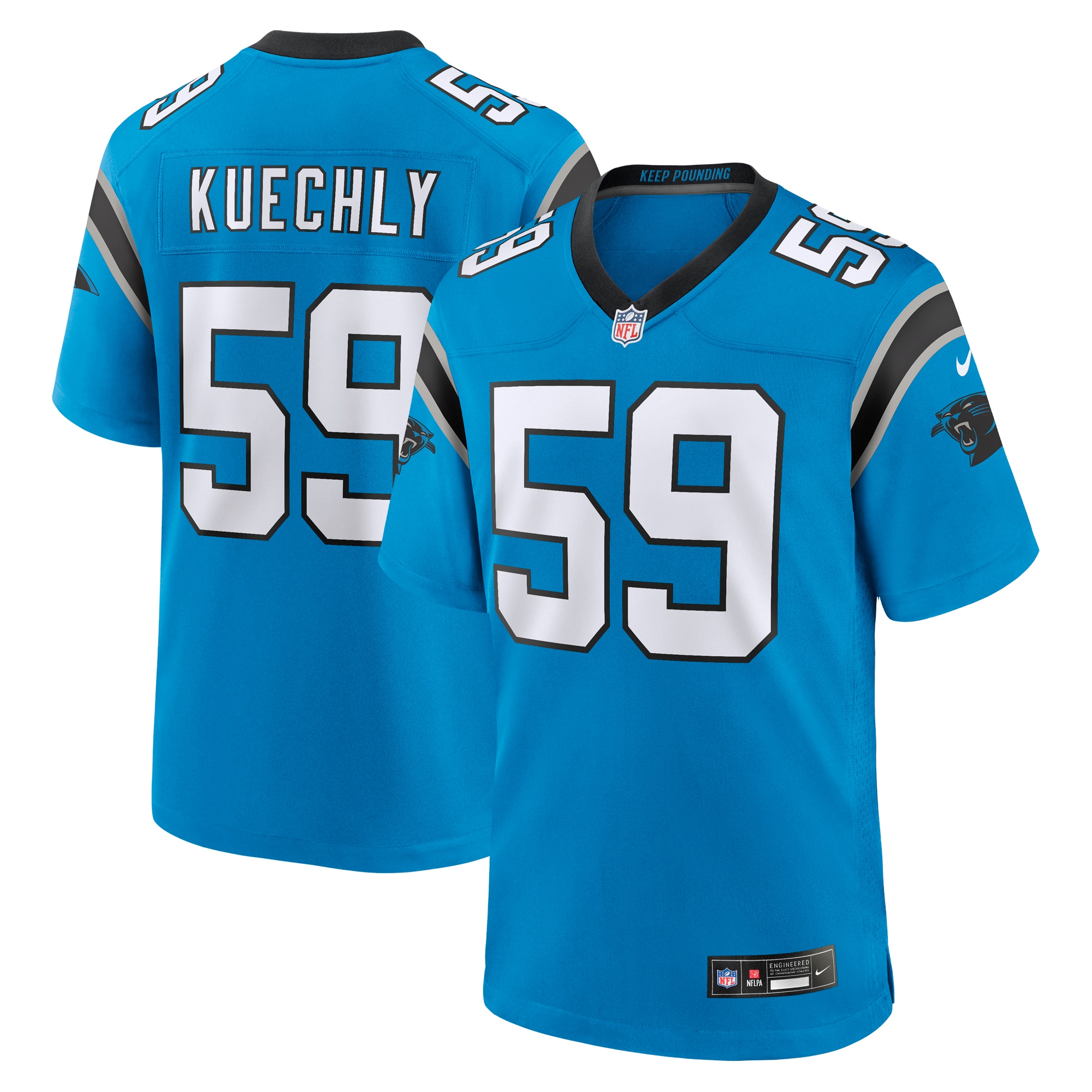 Men's Carolina Panthers Luke Kuechly Blue Retired Player Game Jersey