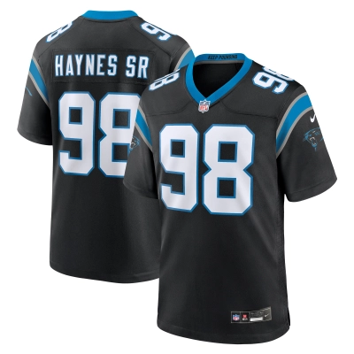 Men's Carolina Panthers Marquis Haynes Sr. Black Team Game Jersey 01