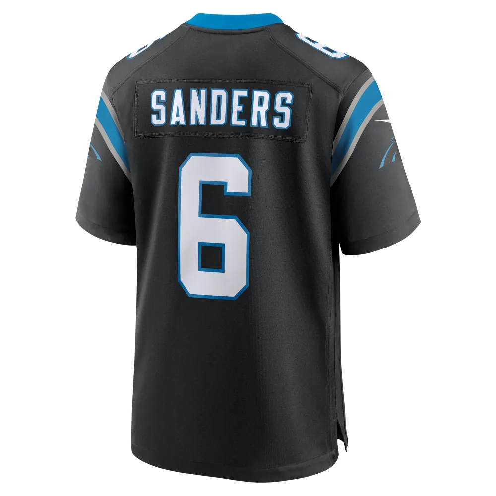 Men's Carolina Panthers Miles Sanders Black Game Player Jersey