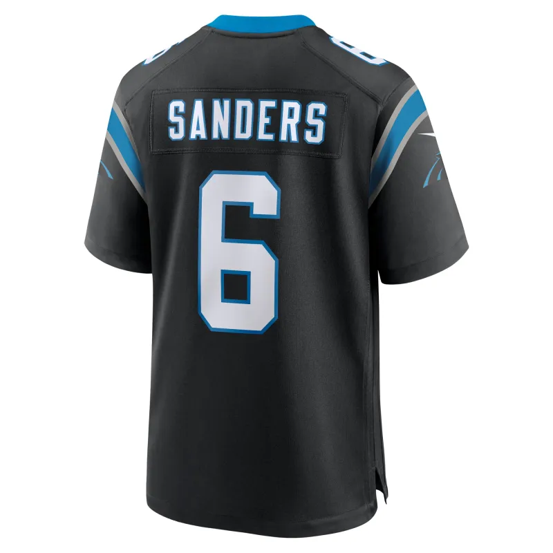 Men's Carolina Panthers Miles Sanders Black Game Player Jersey
