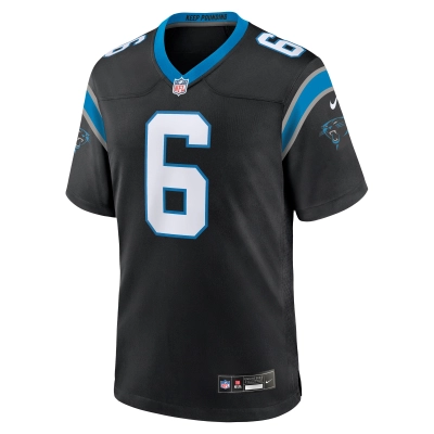 Men's Carolina Panthers Miles Sanders Black Team Game Jersey 02