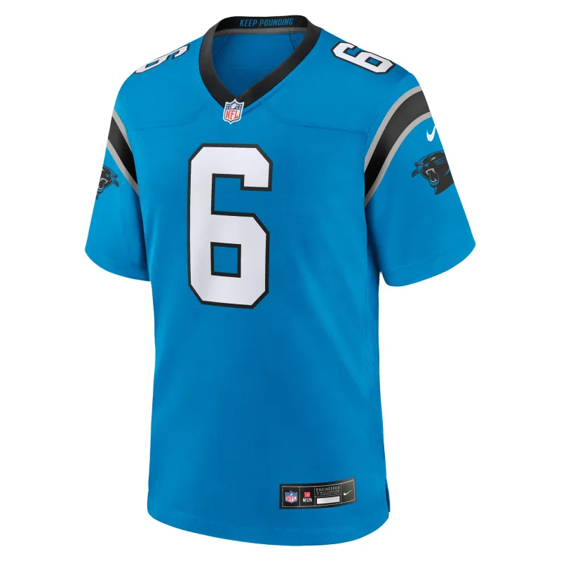 Men's Carolina Panthers Miles Sanders Blue Team Game Jersey