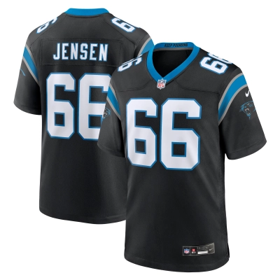 Men's Carolina Panthers Nash Jensen Black Team Game Jersey 01
