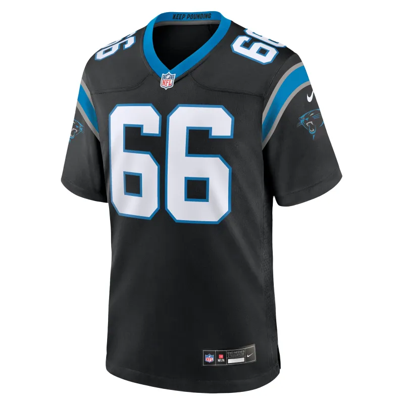 Men's Carolina Panthers Nash Jensen Black Team Game Jersey