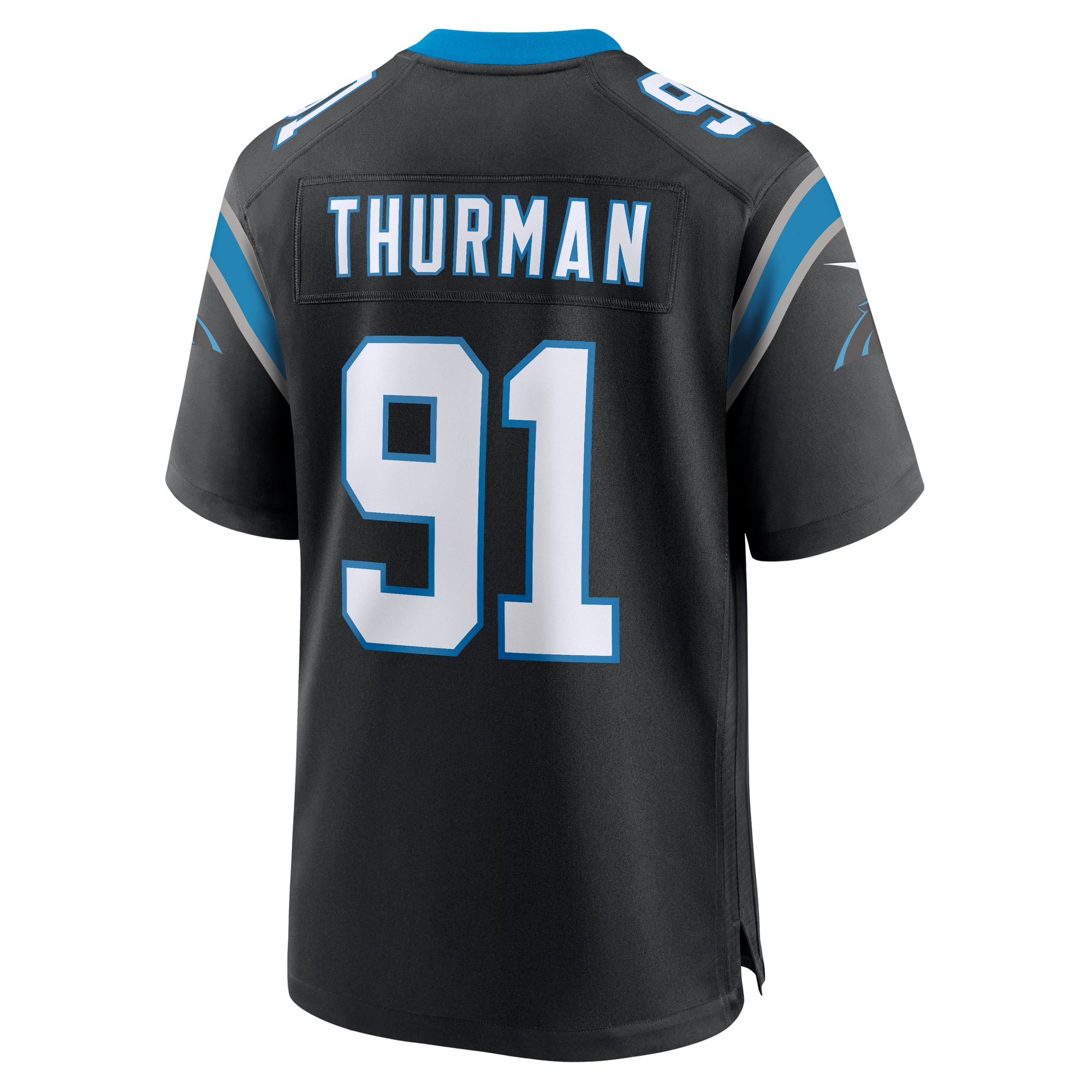 Men's Carolina Panthers Nick Thurman Black Team Game Jersey