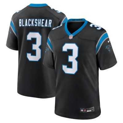Men's Carolina Panthers Raheem Blackshear Black Team Game Jersey 01