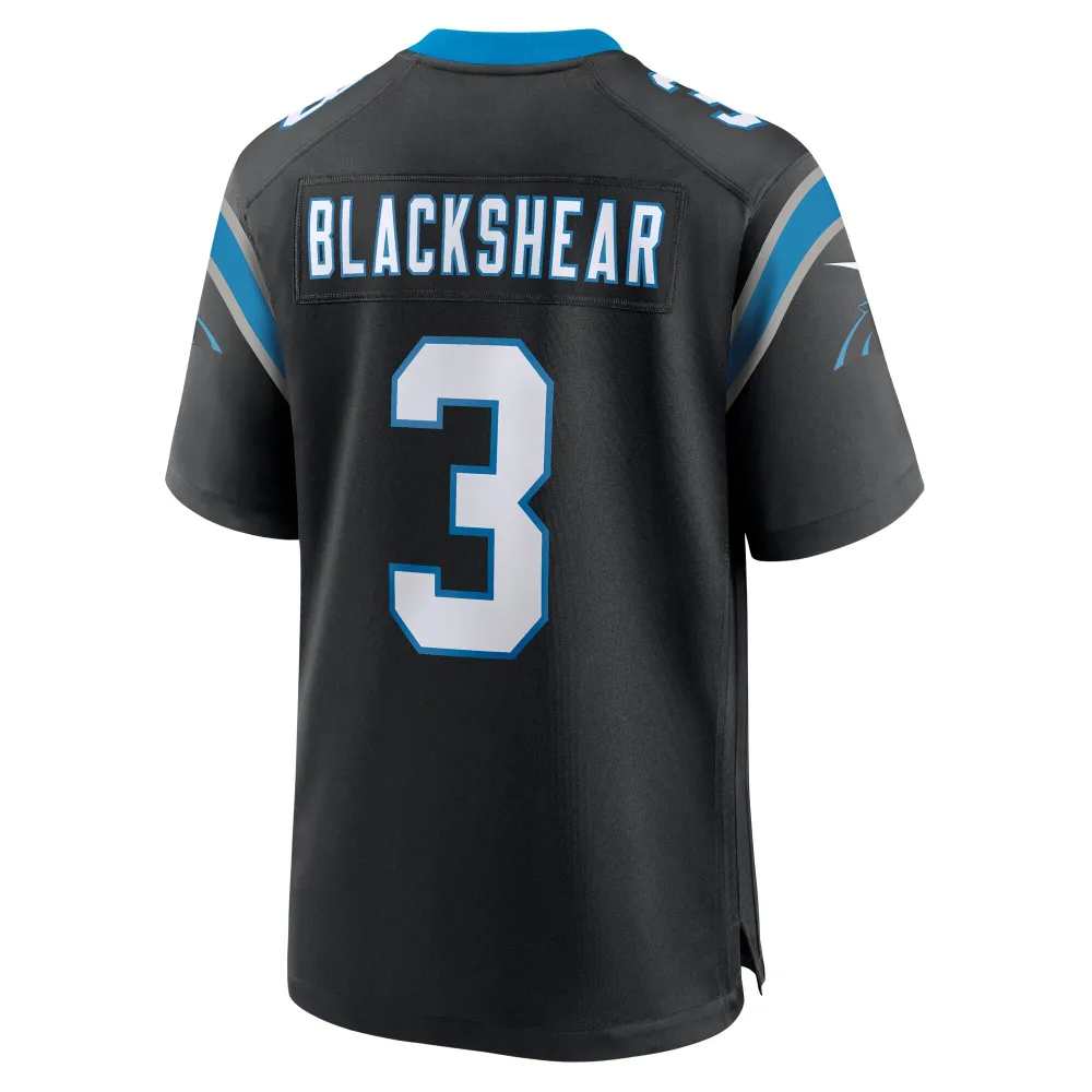 Men's Carolina Panthers Raheem Blackshear Black Team Game Jersey