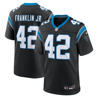 Men's Carolina Panthers Sam Franklin Jr. Black Team Game Jersey 01