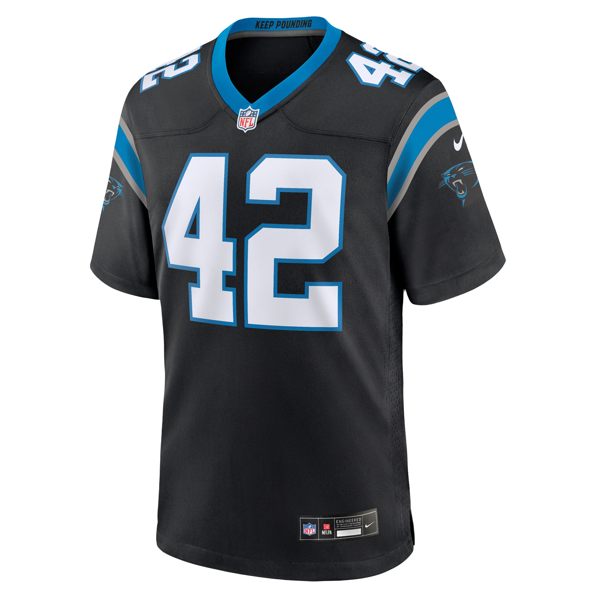 Men's Carolina Panthers Sam Franklin Jr. Black Team Game Jersey