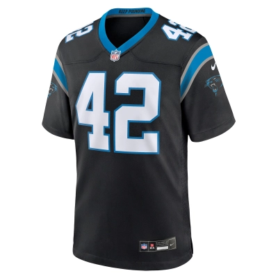 Men's Carolina Panthers Sam Franklin Jr. Black Team Game Jersey 02