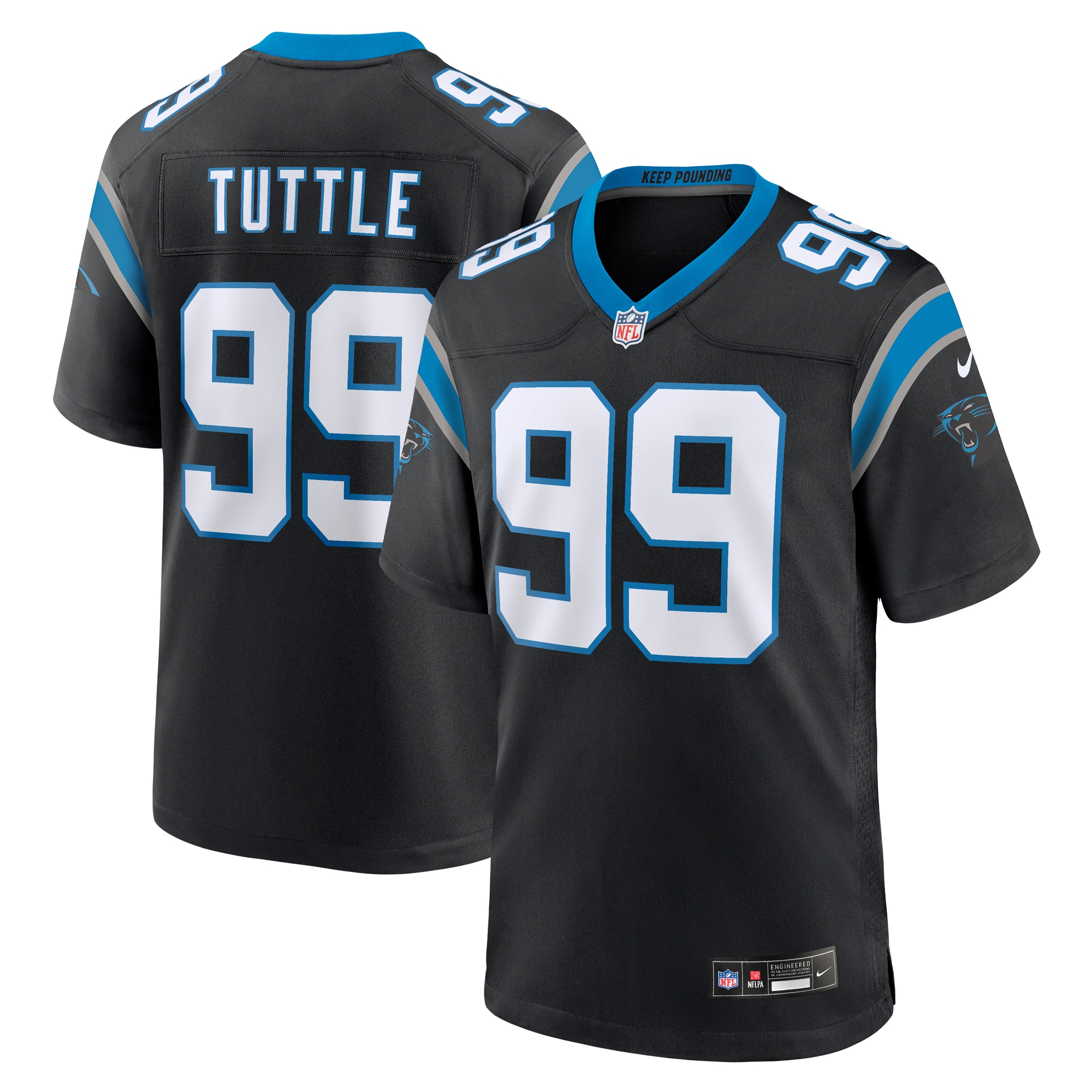 Men's Carolina Panthers Shy Tuttle Black Game Player Jersey