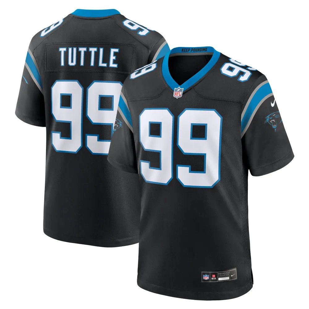 Men's Carolina Panthers Shy Tuttle Black Game Player Jersey