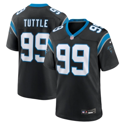 Men's Carolina Panthers Shy Tuttle Black Game Player Jersey 01