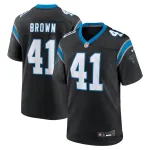 Men's Carolina Panthers Spencer Brown Black Team Game Jersey