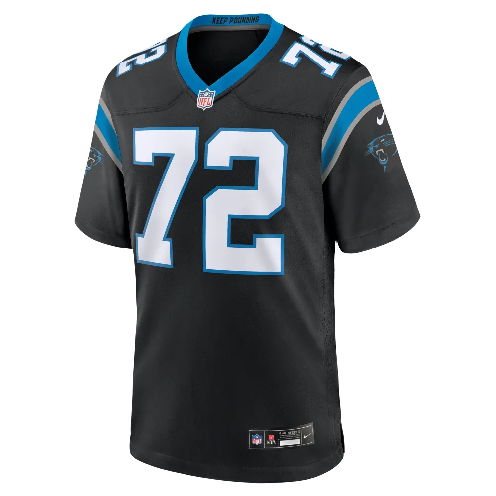 Men's Carolina Panthers Taylor Moton Black Team Game Jersey