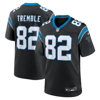 Men's Carolina Panthers Tommy Tremble Black Team Game Jersey 01