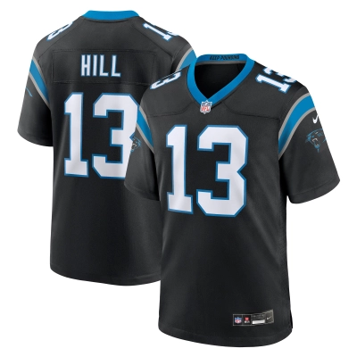 Men's Carolina Panthers Troy Hill Black Team Game Jersey 01