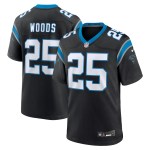 Men's Carolina Panthers Xavier Woods Black Team Game Jersey