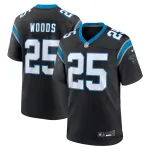 Men's Carolina Panthers Xavier Woods Black Team Game Jersey
